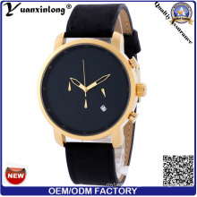 Yxl-168 Simple Design Vogue Wrist Watch Men Leather Watch Fashion Calendar Date Good Quality Custom OEM Watch Factory